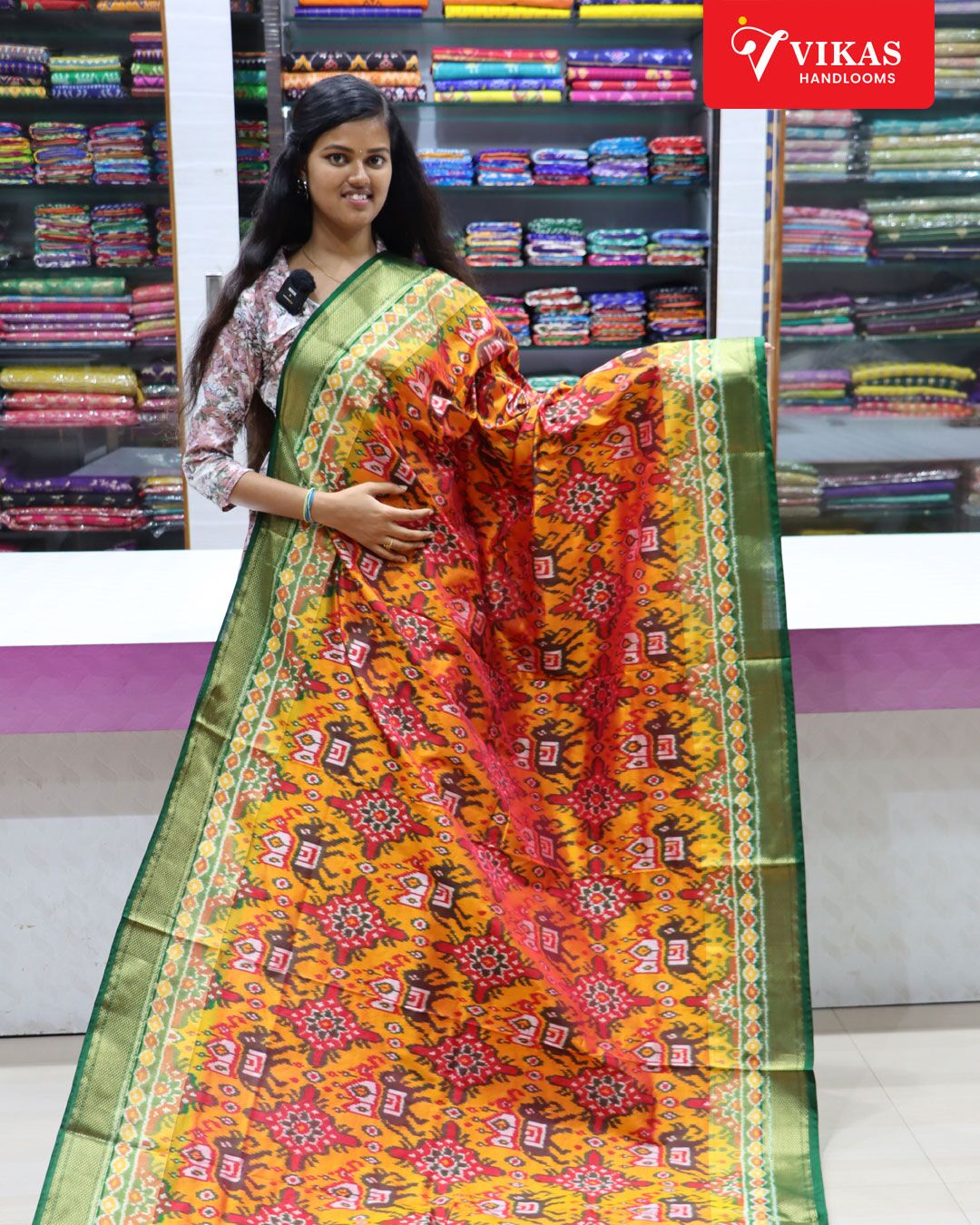 Pochampally Eleghant Design Sarees