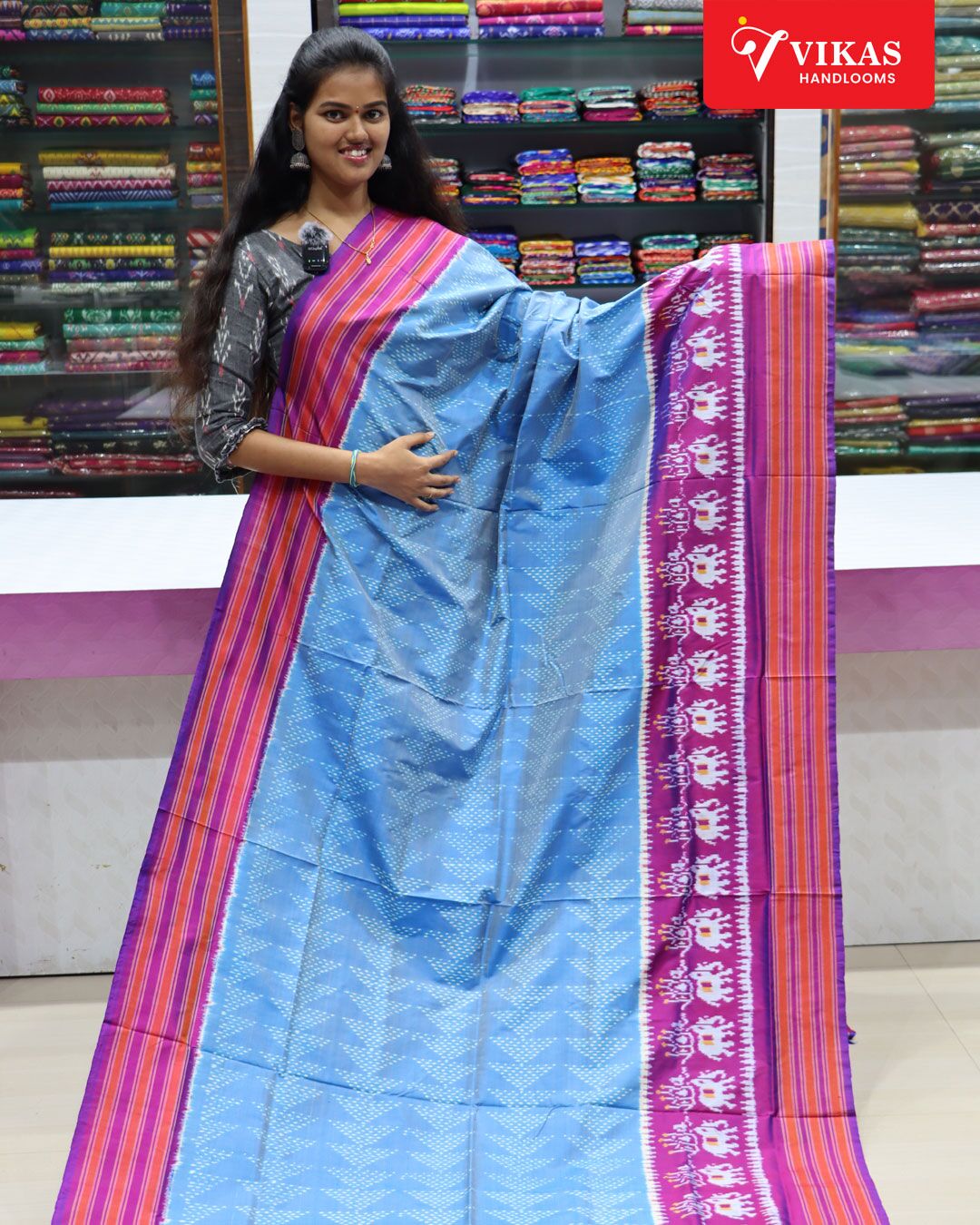 Pochampally Ikat Without Zari Elephant Design Sarees