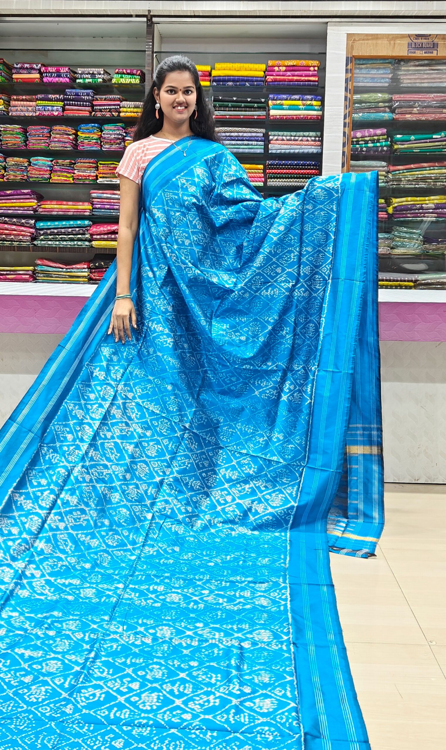 Pochampally Ikat Without Zari Full Design Sarees