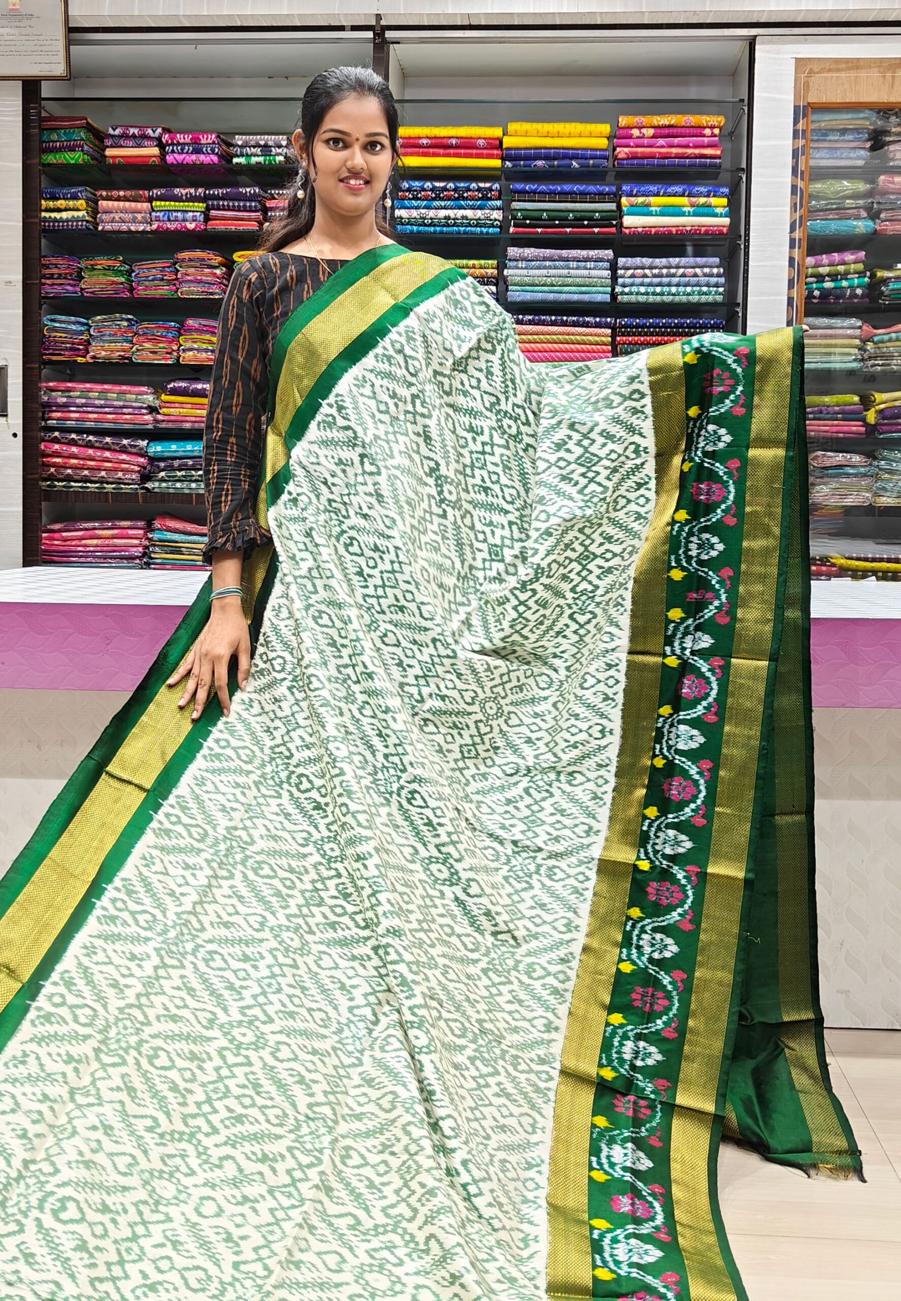Pochampally Ikkat Break Border Special Sarees