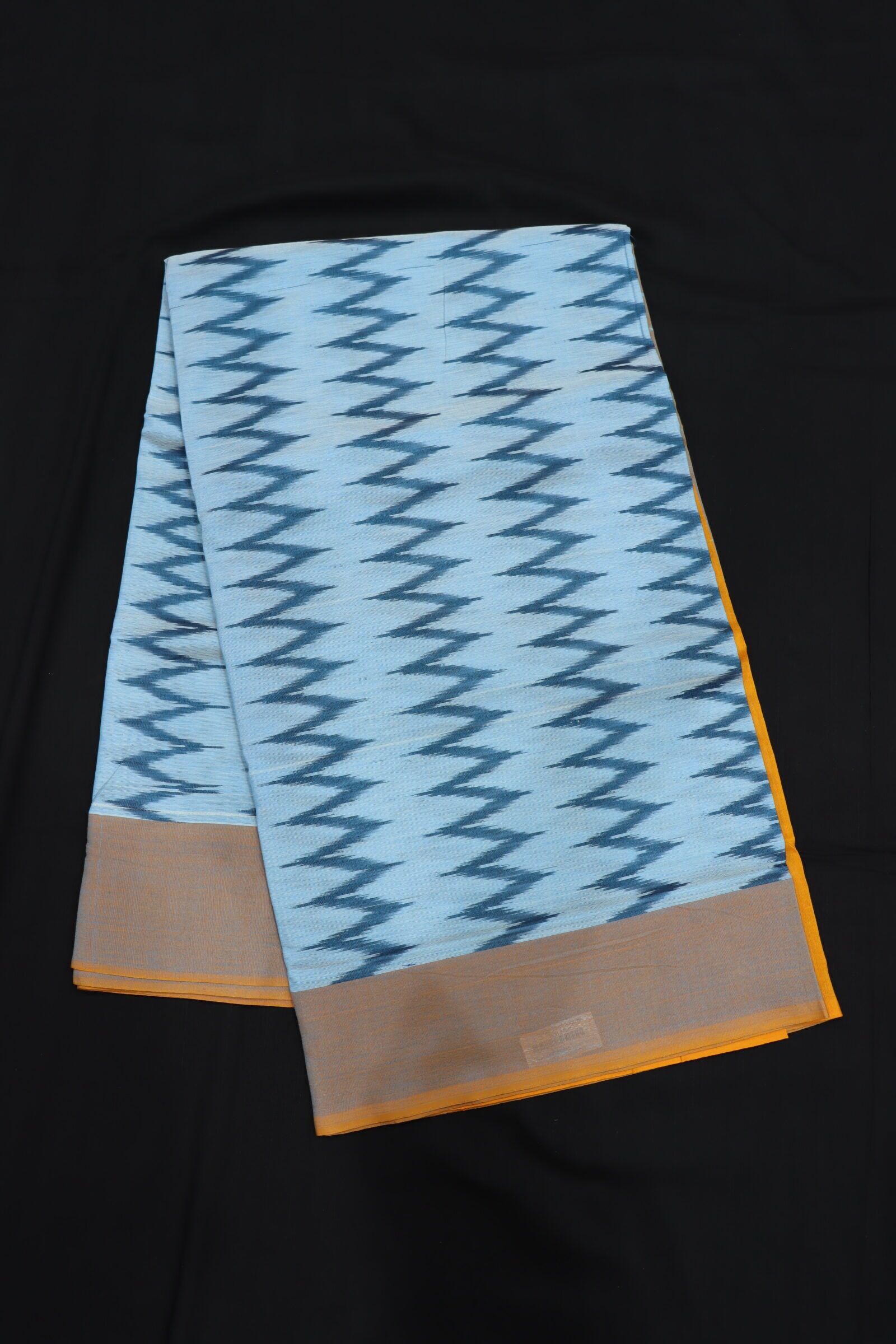 Pochampally Ikat Cotton Blue Saree