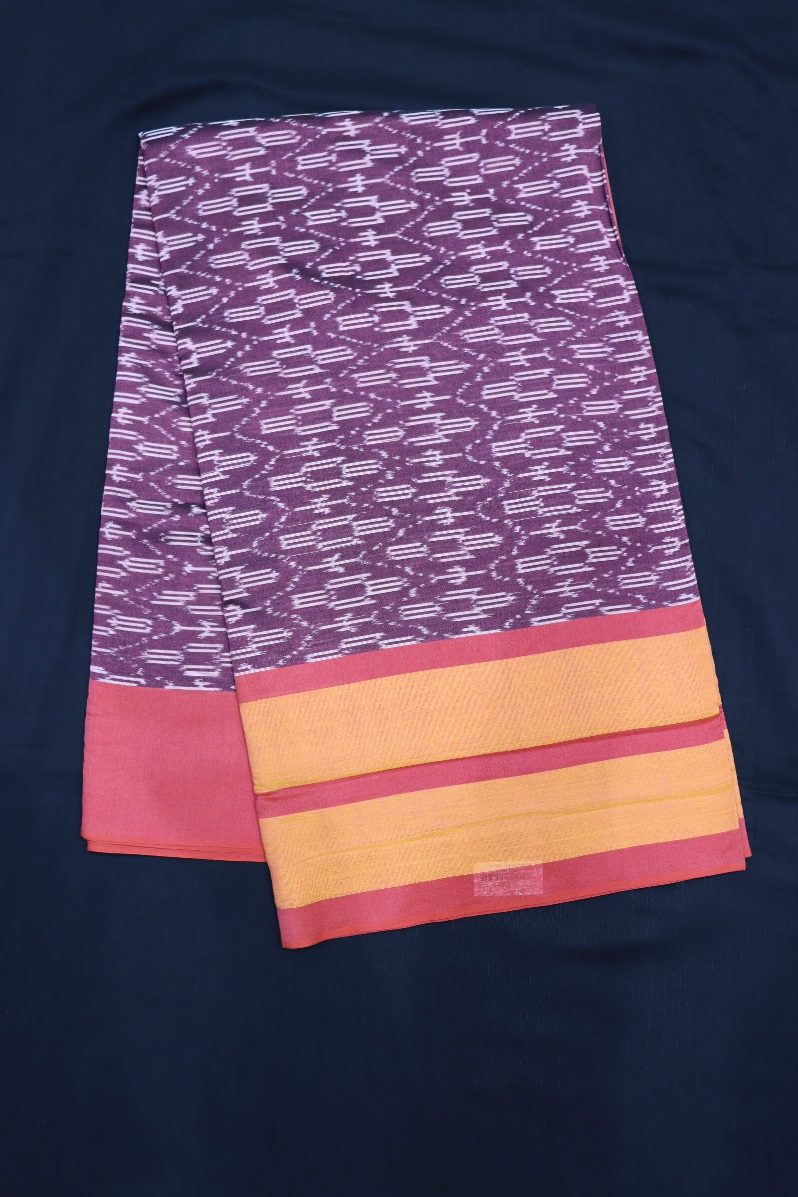 Pochampally Ikat Cotton Dark Blue Saree