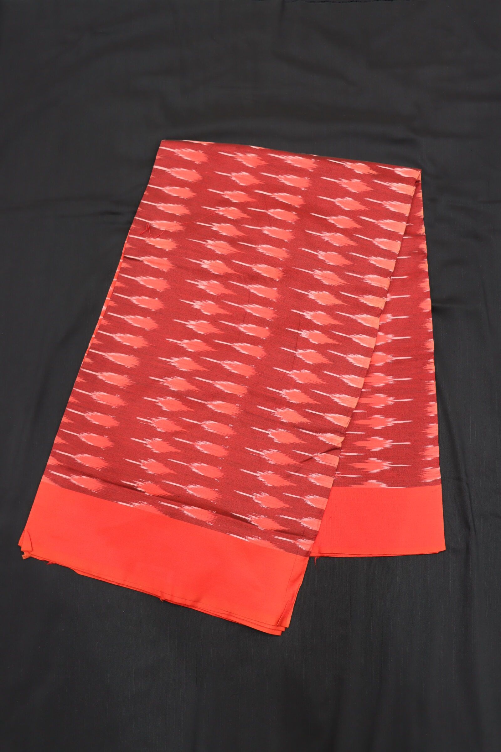 Pochampally Ikat Cotton Red Saree