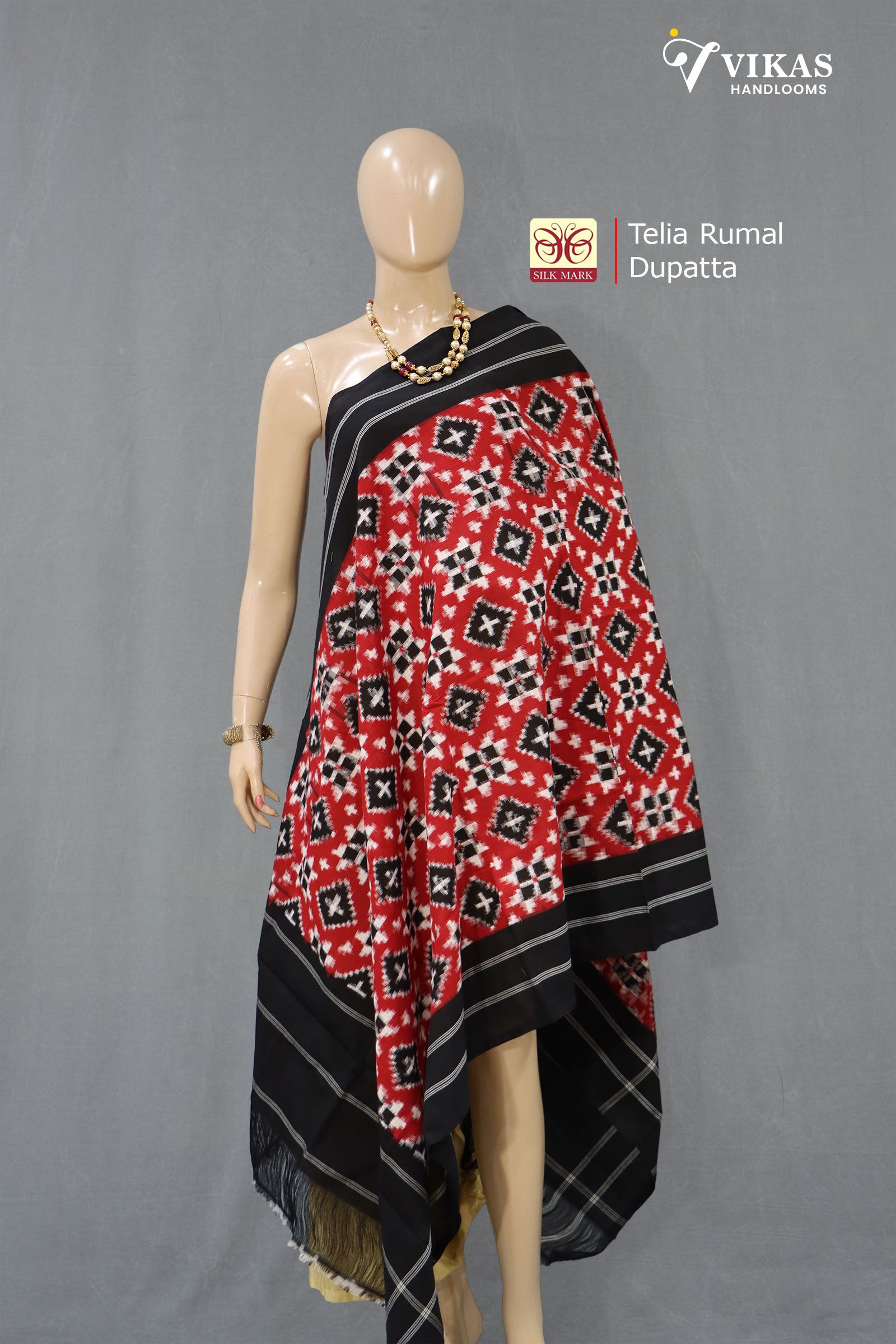 Ikat Telia Rumal Cotton Dupatta