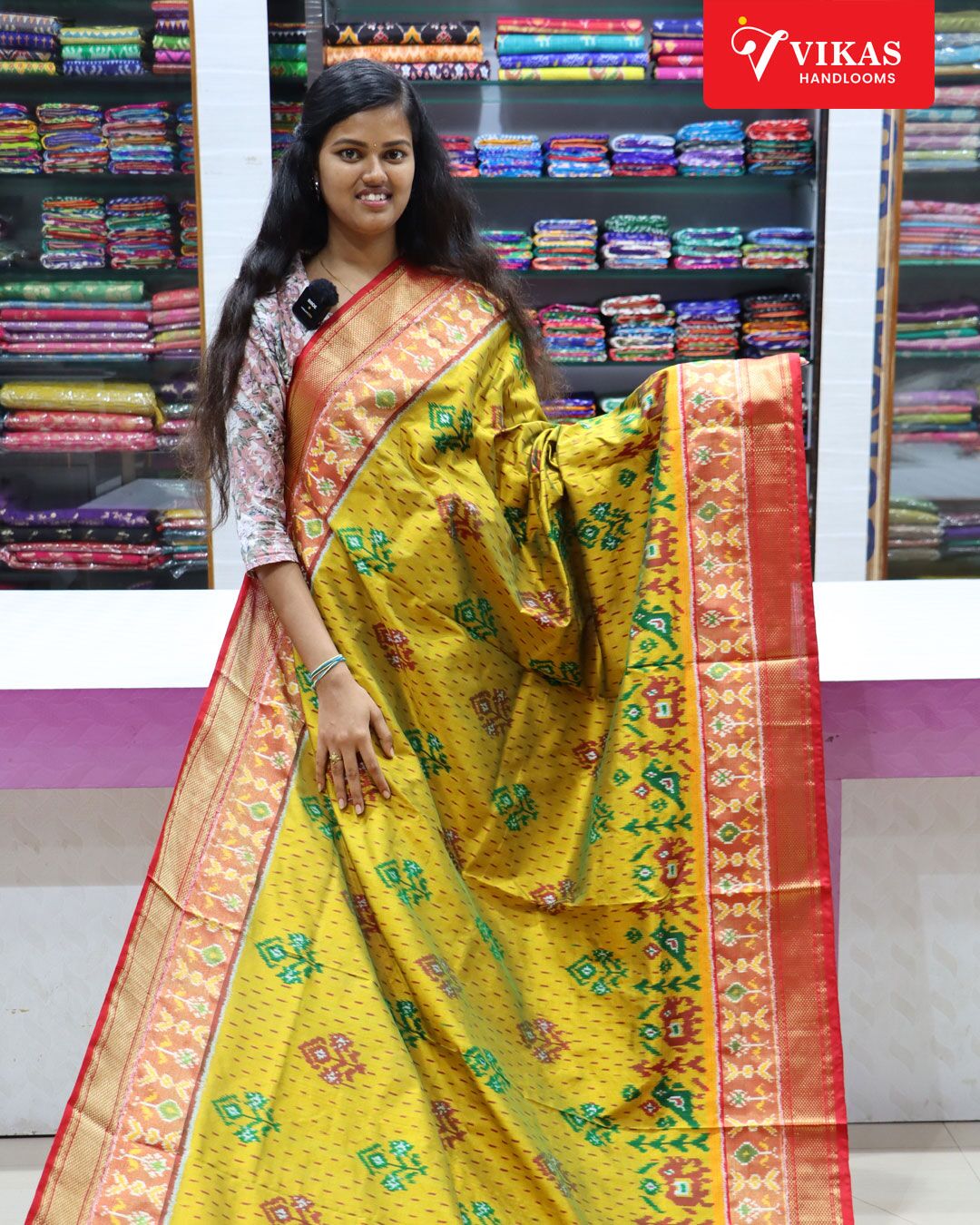 Pochampally Full Design Gold Sarees