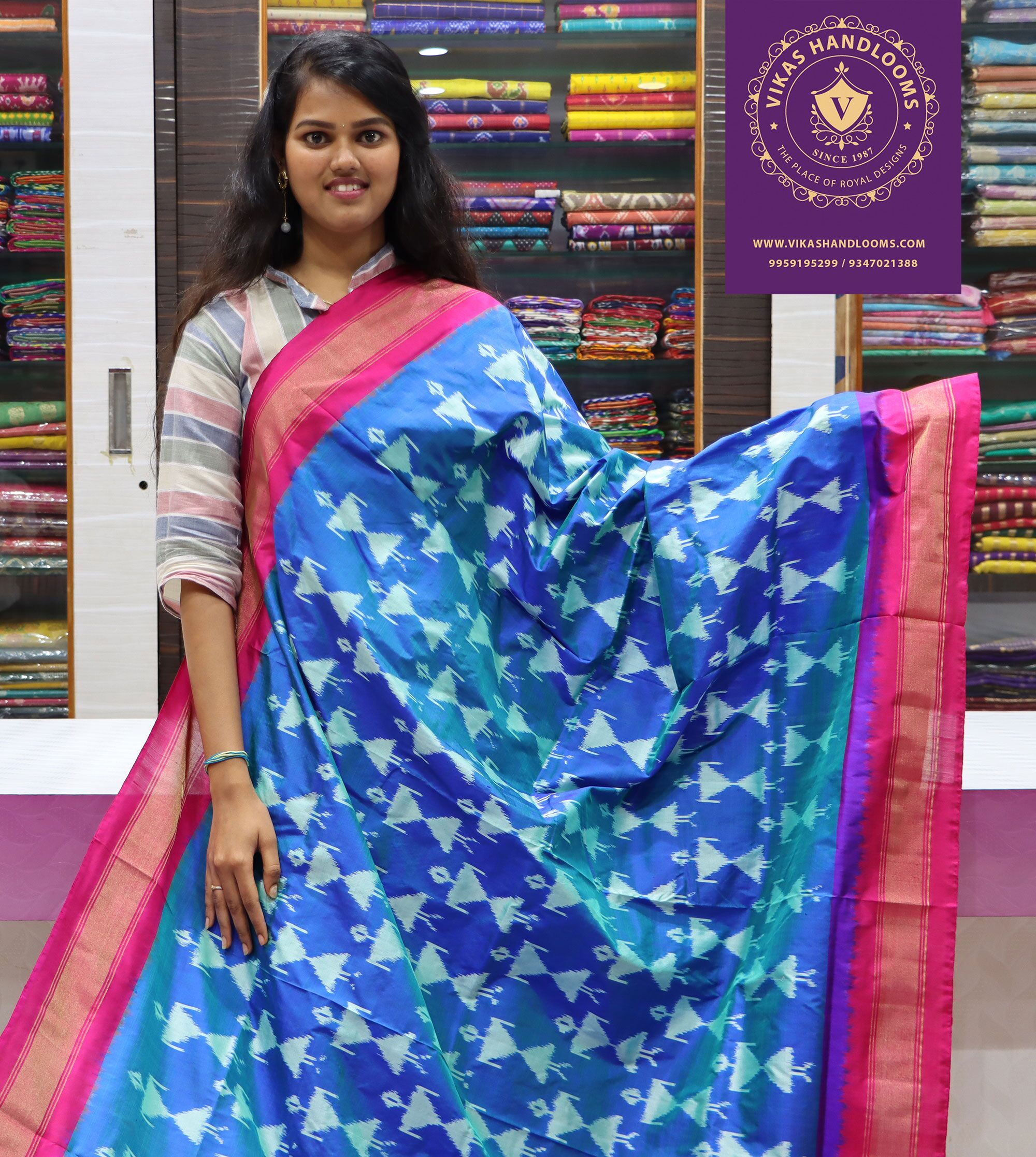 Pochampally Without Zari Lightweight Pattu Sarees